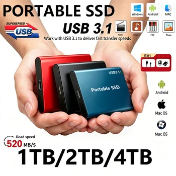 Zuverlässiges Schlankes Speichergerät Tragbare Externe SSD 1TB 4TB 16TB 128TB Hochgeschwindigkeit für Notebook
