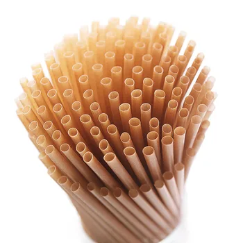 Zuckerrohr strohhalme 21cm Einweg kompost ierbare Trink cocktail Stroh Küche Getränke zubehör (200 Stück)