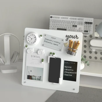 Magnetische Pinnwand mit Ständer, Magnettafel für Tischplatte mit magnetischer Klemme, Metalltafel für die