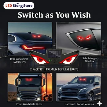 Coole DEMON EYE Ambientebeleuchtung Solarbetriebene Atmungsaktive Neonlichter Auto-Dekoration