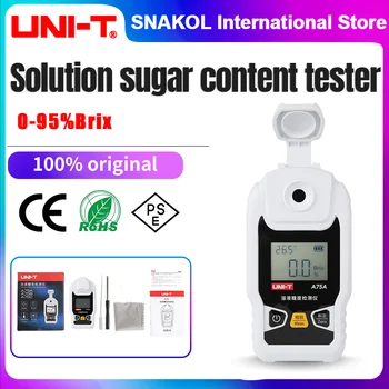 UNI-T A75C LCD Digitales Refraktometer Brix-Messgerät für Fruchtsaft und Getränke mit ATC