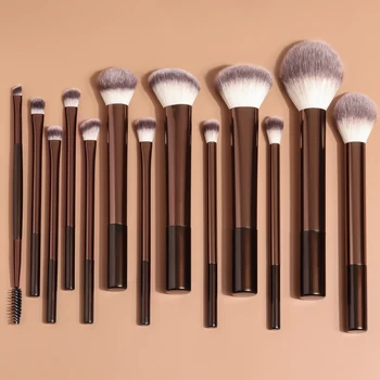 Make-Up Pinsel Set Foundation Concealer Pulver Lidschatten Rouge Pinsel Kabuki Blending Kosmetische (13 Stück)