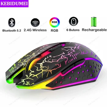 Bluetooth 5.2 Maus RGB 2,4G Drahtlose Maus Dual-Modus Gaming Maus 6 Tasten Stille Maus Für MacBook Tablet