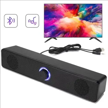 PC-Soundbar, kabelgebunden und Bluetooth-Lautsprecher, USB-betriebene Soundbar für TV, PC, Laptop, Gaming