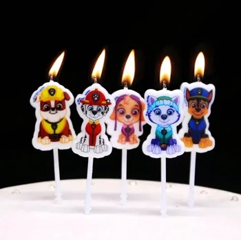 Paw Patrol Geburtstagskerzen Alles Gute Zum Geburtstag Partyzubehör für Kinder Spaß Thema Kuchen (5 Stück)