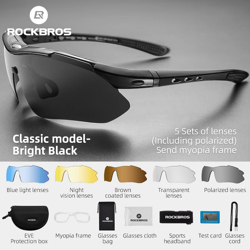 ROCKBROS Polarisierte Fahrradbrille, Sport-Sonnenbrille für