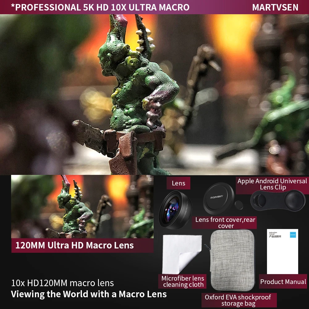 Martvsen 120mm Makro objektiv, profession elles 5k hd 10x – Bild 3