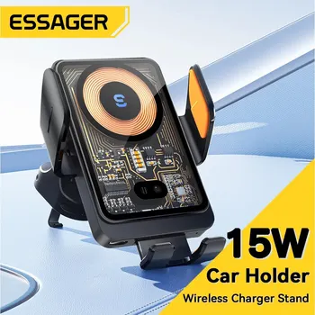 Qi Auto-Ladehalterung 15 W kabellos für Lüftungsgitter, iPhone und Samsung