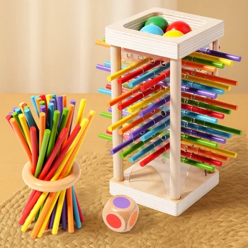 Eltern-Kind interaktiver Holzstab Kinder zwei Personen Kampf räumliches Denken Training Puzzle Spielzeug