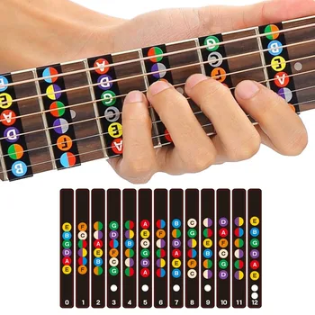 Gitarren-Griffbrett-Notizen, Kartenetiketten, Aufkleber, Guitarra-Zubehör, 6-saitige Griffbrett-Bund-Aufkleber