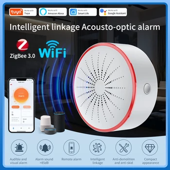 Tuya Wifi Zigbee Smart Sirene Alarm Für Home Security Sound Und Licht Alarm Sensor Smart Leben APP Steuerung