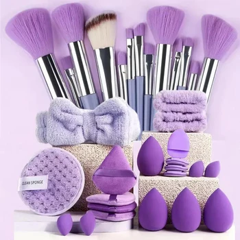 Beauty-Set, Make-up-Kit, große und kleine Beauty-Schwämme für makelloses Make-up-Auftragen (33 Stück)
