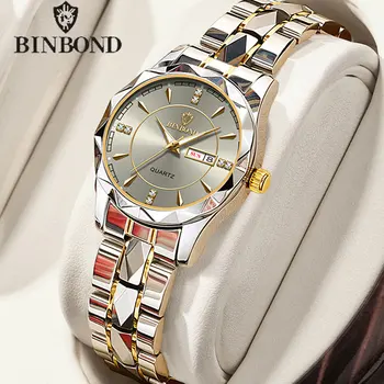 BINBONG Frauen Uhren Luxus Mode Damen Quarzuhr Wasserdicht Leucht Datum Edelstahl Armbanduhr Freundin