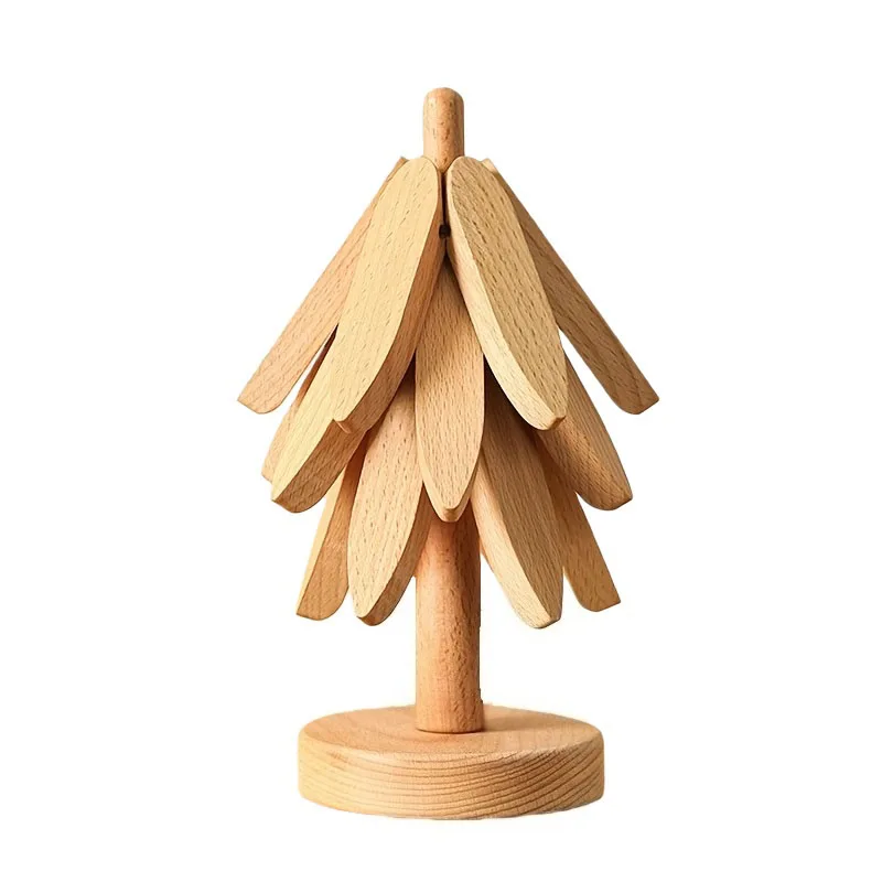 Baum Design Ständer Bambus Holz Untersetzer Dekorative Anti – Bild 2