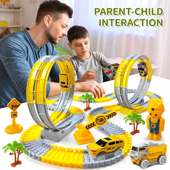 Kinder Elektrische Magische Flexible Track Spielzeug Auto Engineering Auto Kinder Pädagogisches Spielzeug Zug
