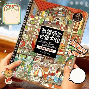 Mr. Paper Miniatur-Szenen-Sammelbuch 9.0 3D Puppenhaus-Aufkleber DIY Kreative Entspannende Denkspiele