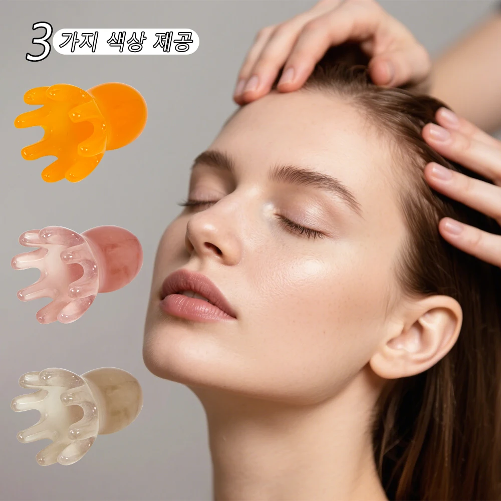 Niedlicher Oktopus-Kopfhaut-Massagekamm (Harz) | Koreanische – Bild 2