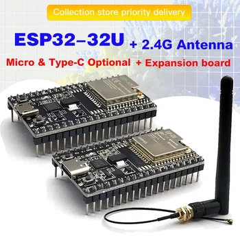 ESP32-WROOM-32U DevKitC WiFi Bluetooth IoT Entwicklungsboard mit 2,4G Antenne & Arduino+-Kompatibilität