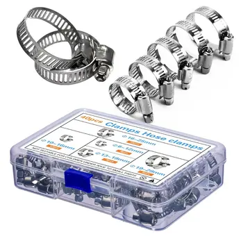 Schlauchklemmen mit Schneckengetriebe, 5 Größen von Schlauchklemmen für Wasserleitungen (40 Stück)
