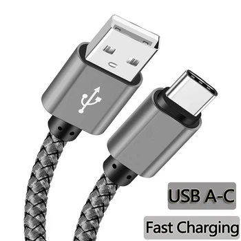 Nylon Datenkabel Schnellladegerät USB A auf Typ C Ladekabel für Huawei Samsung Android Telefon TypeC Ladegerät