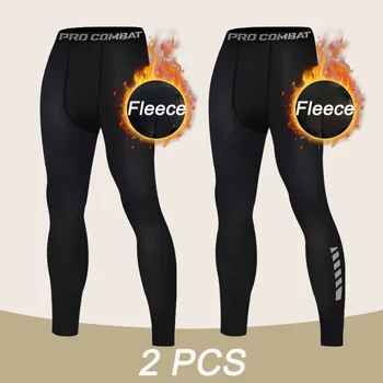 Warme Kompressions-Leggings für Herren, 1-2 Stück, Sport-Trainingshose, trockene Passform, Laufhose, Fitness