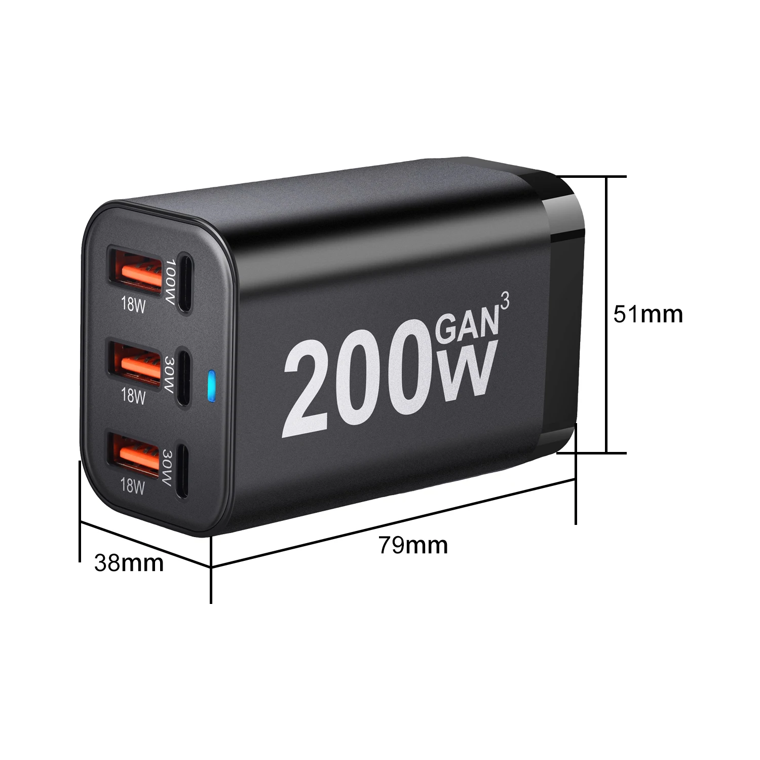 GaN-Ladegerät 200 W mit 6 Ports, USB-C – Bild 6