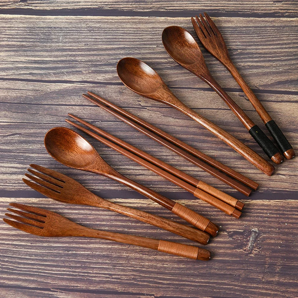 3-teiliges Geschirr, Naturholz, Geschirr, Löffel – Bild 6