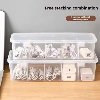 Transparenter Datenkabel-Organizer, Klassifizierung, staubdichter Karten-Organizer mit Deckel, Unordnung
