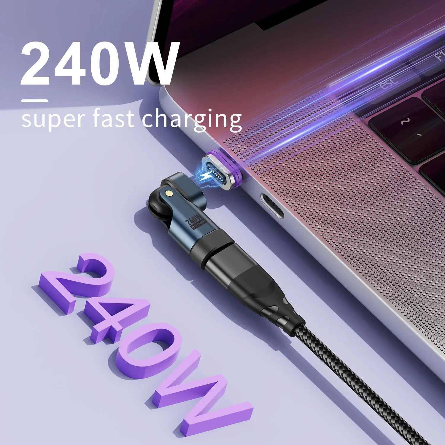 USLION 240 W Typ-C-Adapter, USB-C auf Typ-C-Schnellladekabel – Bild 2