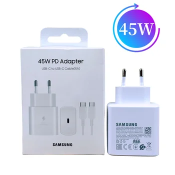 Samsung Ladegerät 45W Super Schnellladung Typ C Adapter für Galaxy S23 S24 Ultra S20 S22 S21+Z Fold 5 4 3 Flip