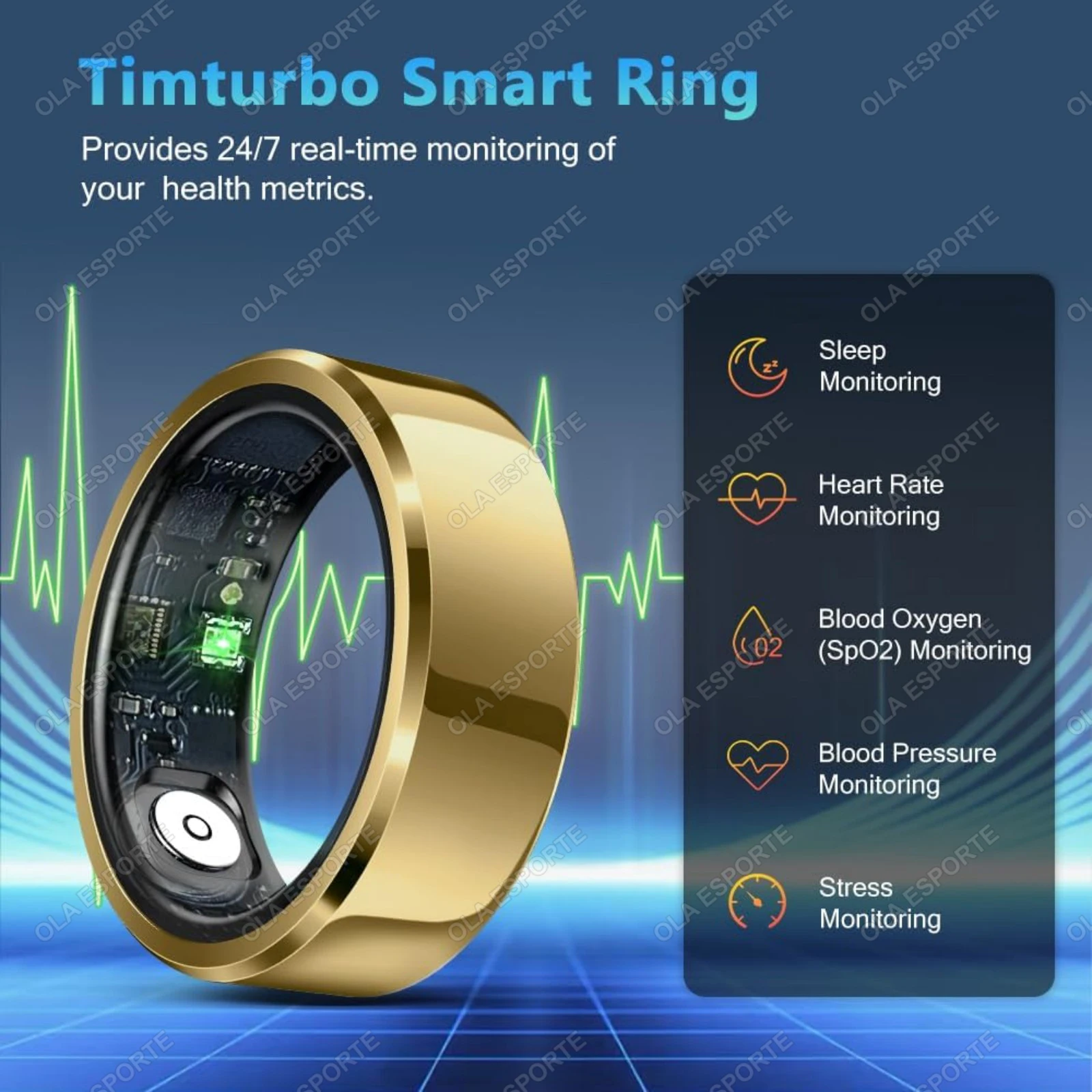 2025 Smart Ring Blutdruck Herzfrequenz Schlafüberwachung – Bild 5