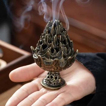 Vertikale Weihrauch Brenner Mini Legierung Hohl Weihrauch Halter Tragbare Tabletop Ornament Hause