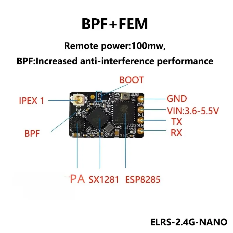 ELRS 2,4GHz NANO Empfänger ExpressLRS BETAFPV 2400 RX mit – Bild 2