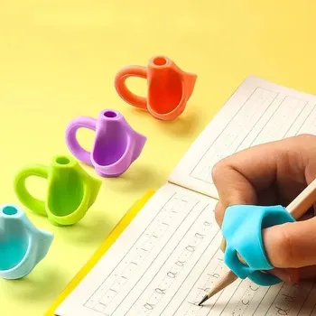 Bleistift-Set mit drei Fingern, Silikon-Schreibgreifer für Grundschüler zur Korrektur der Schreibhaltung