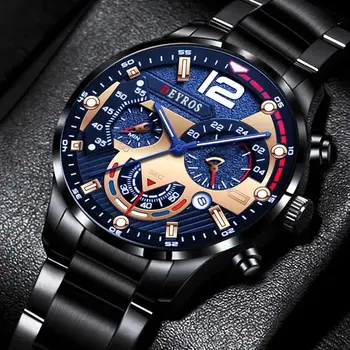 Mode Herren Edelstahl Uhren Luxus Quarz Armbanduhr Kalender Leuchtende Uhr Männer Business Casual Uhr Reloj