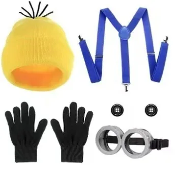 Minions Charakter-Kostüm-Mütze Gelbe Strickmütze Kreative Kälteschutz-Mütze Cosplay Minions-Mütze