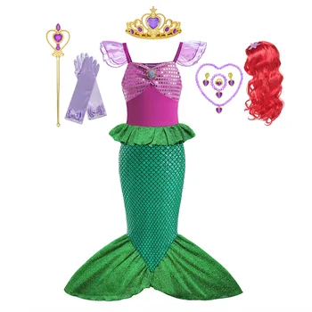 Mädchen Kleider Prinzessin Kostüm Kinder Meerjungfrau Cosplay Kostüm Kinder Karneval Geburtstag Party Prom