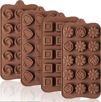 Silikon-Schokoladenformen, antihaftbeschichtete Süßigkeitenformen zur Herstellung von Bisschokolade, Bonbons