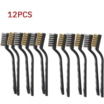 6 Or 12 Stück Industrielle Zahnbürste Mini Kupfer Stahldrahtbürste Edelstahl Drahtbürste Schmutz Harte