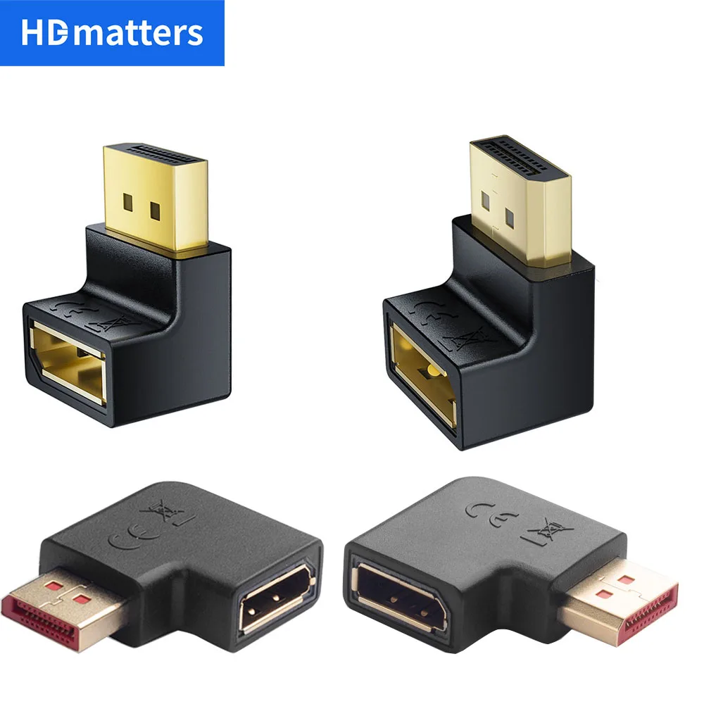90-Grad-DisplayPort-Kabeladapter, recht- und linksseitiger