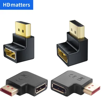 90-Grad-DisplayPort-Kabeladapter, recht- und linksseitiger DisplayPort-Adapter, DisplayPort-1.4-Adapter