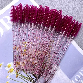 Make-Up Pinsel Einweg Kristall Augenbraue Pinsel Diamant Griff Mascara Zauberstab Applikator (50 Stück)