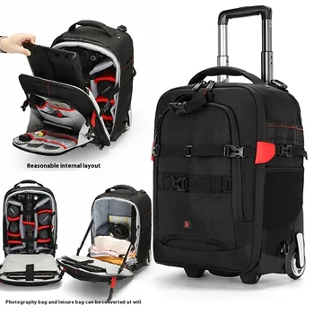 Trolley-Kameratasche, wasserdicht, professionelle DSLR-Kamera-Koffer, Tasche, Video, Foto, Digitalkamera