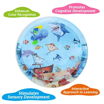 Wasser Sensorische Spielmatte Verdickte Aufblasbare Wassermatte Für Katze Und Hund Haustier Playmat Mit Fisch
