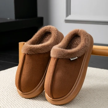 Herbst und Winter Herren Baumwolle Hausschuhe Plüsch warm dick Home Wear rutschfeste verschleißfeste weiche