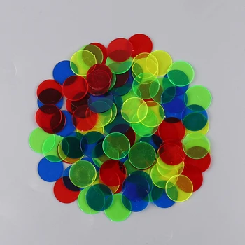 Montessori Lernen Bildung Mathematik Spielzeug Lernen Ressourcen Farbe Kunststoff Münze Bingo Chip (100 Stück)