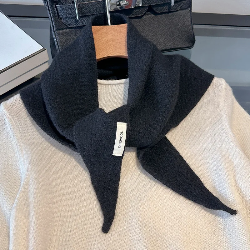 Gestrickter Schal für Damen, 100 % Wolle, warme Winterschals – Bild 5