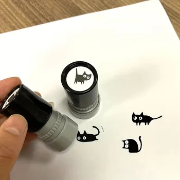 4 Stile Nette Cartoon Briefmarken Schöne Kleine Schwarze Katze Stempel DIY Scrapbooking Dekoration Tagebuch