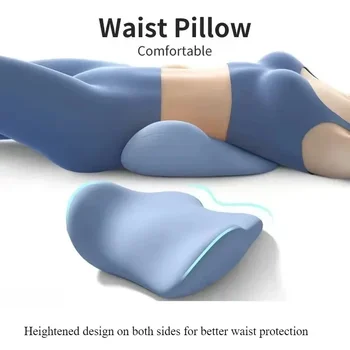 Spezielles Lendenwirbelstützkissen, Schlaf-Lendenkissen, ergonomisch, weich, bequem, Memory-Baumwolle, Bett