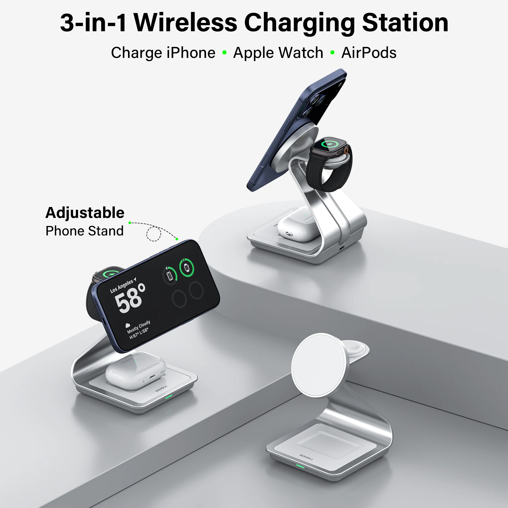 Magnetische 3-in-1 Ladestation 30 W für iPhone, Apple Watch – Bild 2